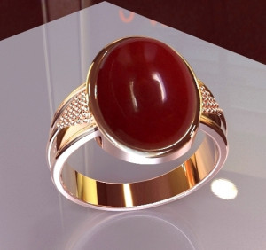 Women Red Coral Rings For
