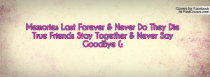 Memories Last Forever & Never Do They Die True Friends Stay Together ...
