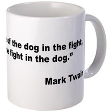 Mark Twain Dog Size Quote Mug for