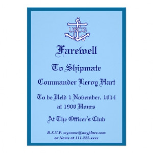 coast guard farewell party invitation one side of this invitation