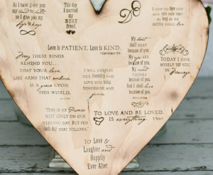 Wedding Sign Wood Heart 12in