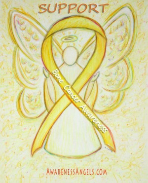 Bone Cancer Yellow Ribbon Awareness Angel