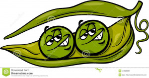 ... Concept Illustration of Like Two Peas in a Pod Saying or Proverb