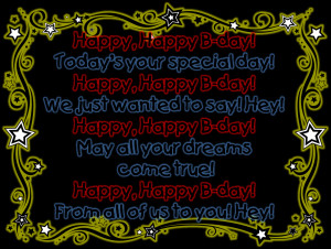 For your free Happy B-day song printable, smile and click!