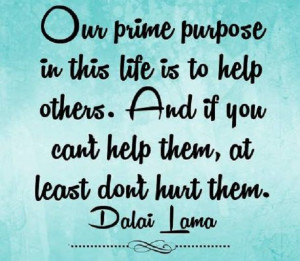 Our prime purpose in this life is to help others. And if you can't ...