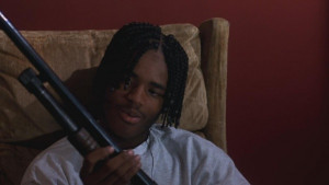... friends jokingly holds a S&W 3000 on O-Dog before giving it to him