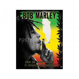 Bob Marley Smoke the Herb Quote Music Poster Print - 16x20