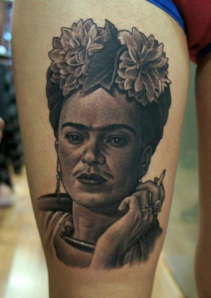 Arm Realistic Portrait Frida Kahlo Tattoo by Fredy Tattoo