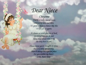 Details about NIECE POEM PERSONALIZED ANGEL LITHO PRINT BIRTHDAY GIFT