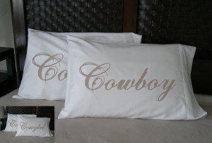 Cowboy and Cowgirls pillow cases...i want these for our new bedroom!