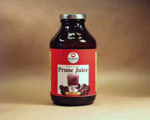 Another form of prunes is Prune juice. mm-mm good, it helps with ...