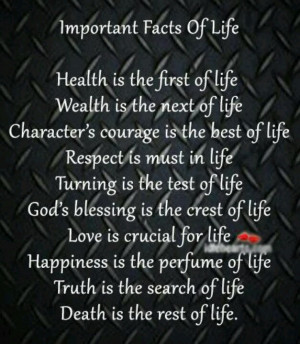 Important Facts of life....Life Quotes, Facts Collection, Life Health ...