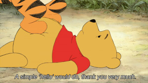cartoon, cute, friends, hello, old, poo bear, pooh, quote, red, show ...