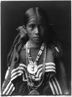 Jicarrila native girl in feast dress, Edward S. Curtis, USA, 1905 ...