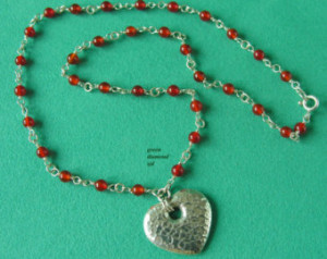 ... silv er necklace with heart pendant high quality handmade jewelry