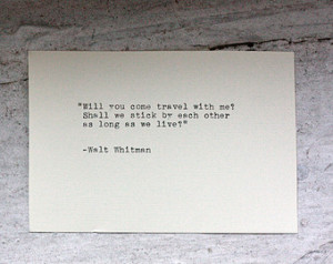 WALT WHITMAN quote typed on a vinta ge typewriter ...