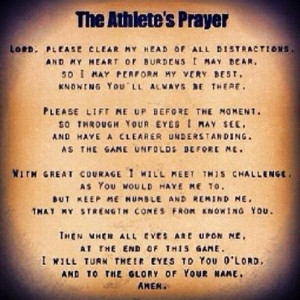 The Athlete's Prayer