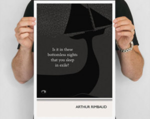 Literary Quote print, Arthur Rimbaud Art Poster, Illustration Nautical ...