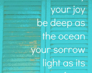 ... Inspirational Quote Art Print - Beach Cottage Home Decor - Ocean Joy