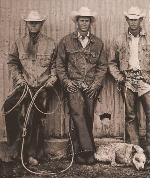 To me, this is what real cowboys look like. Hard work, horse sweat ...