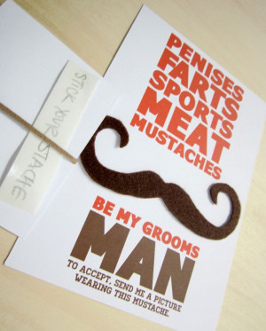 ... Wedding Item | Customizable Mustache Card for Asking Your Groomsmen