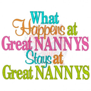 Sayings (4177) What Happens At Great Nannys 5x7 £1.90p