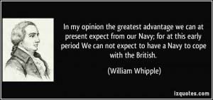 In my opinion the greatest advantage we can at present expect from our ...