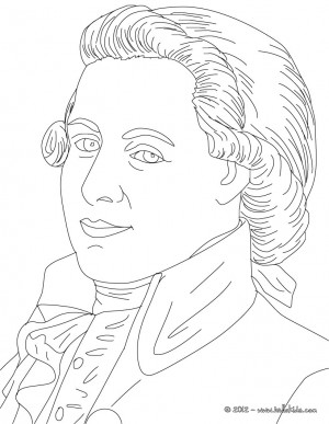 WOLFGANG AMADEUS MOZART famous austrian composer coloring page
