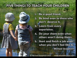 Post image for WORTH SEEING: Poster – FIVE THINGS TO TEACH CHILDREN