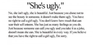 never call a girl ugly