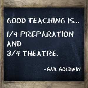 ... one-fourth preparation and three-fourths theatre Teaching Quote I love
