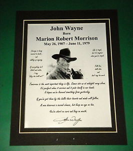 JOHN-WAYNE-MATTED-8-QUOTE-PHOTO-REPRINT-SIGNATURE-DISPLAY-AMERICAN ...