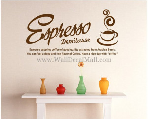 Espresso Demitass Quotes Wall Decals