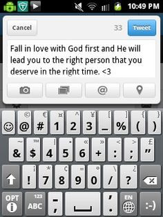 Fall in love with God first, then he will lead to the right person at ...