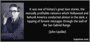 It was one of history's great love stories, the mutually profitable ...