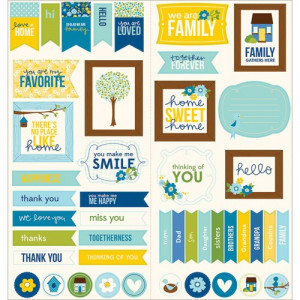 Family Ties Cardstock Stickers-Titles, Banners & Quotes