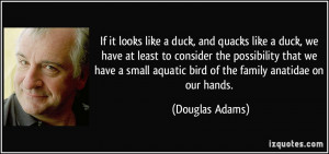 If it looks like a duck, and quacks like a duck, we have at least to ...