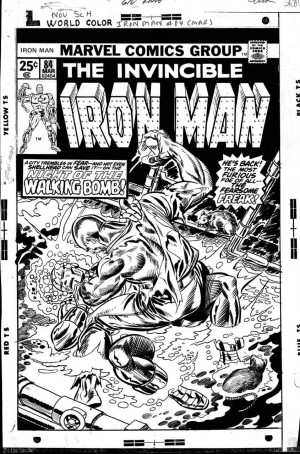 KANE, GIL - Iron Man #84 cover, Ironman vs Freak by Gil Kane