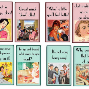 RETRO/vintage magnets sassy ATTITUDE sayings set of 8 magnets great ...