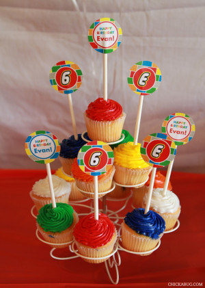 Lego Birthday Party Cupcake