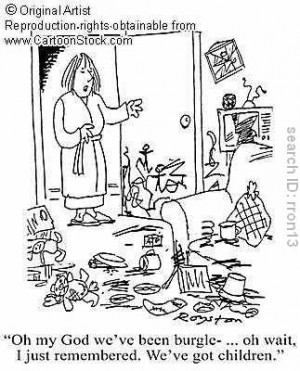 So I try to distract him by taking him into the backyard for a minute ...