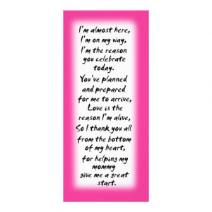 Baby shower girl place cards inspirational quotes full color rack card