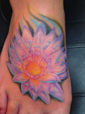 Lotus foot tattoo 7