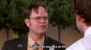 Dwight Schrute Face On Fire Gif