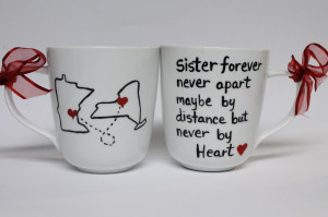 mug, quote mug, unique coffee mug, going away gift, state to state ...