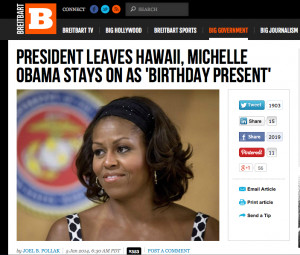 Michelle Obama Continues Hawaiian Vacation, Breitbart Commenters ...