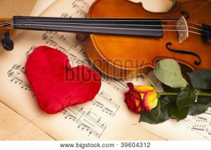 Beautiful Roses And Violin! Stock Photo & Stock Images | Bigstock