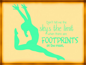 Details about Girl's Gymnastics Wall Decal - Sky is the Limit 18