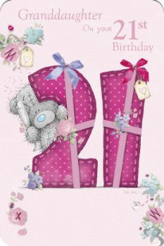 Granddaughter 21st Me to You Birthday Card