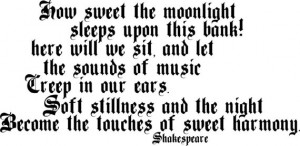 Sweet Moonlight - Shakespeare Quote - Unmounted Rubber Stamp (E2357)